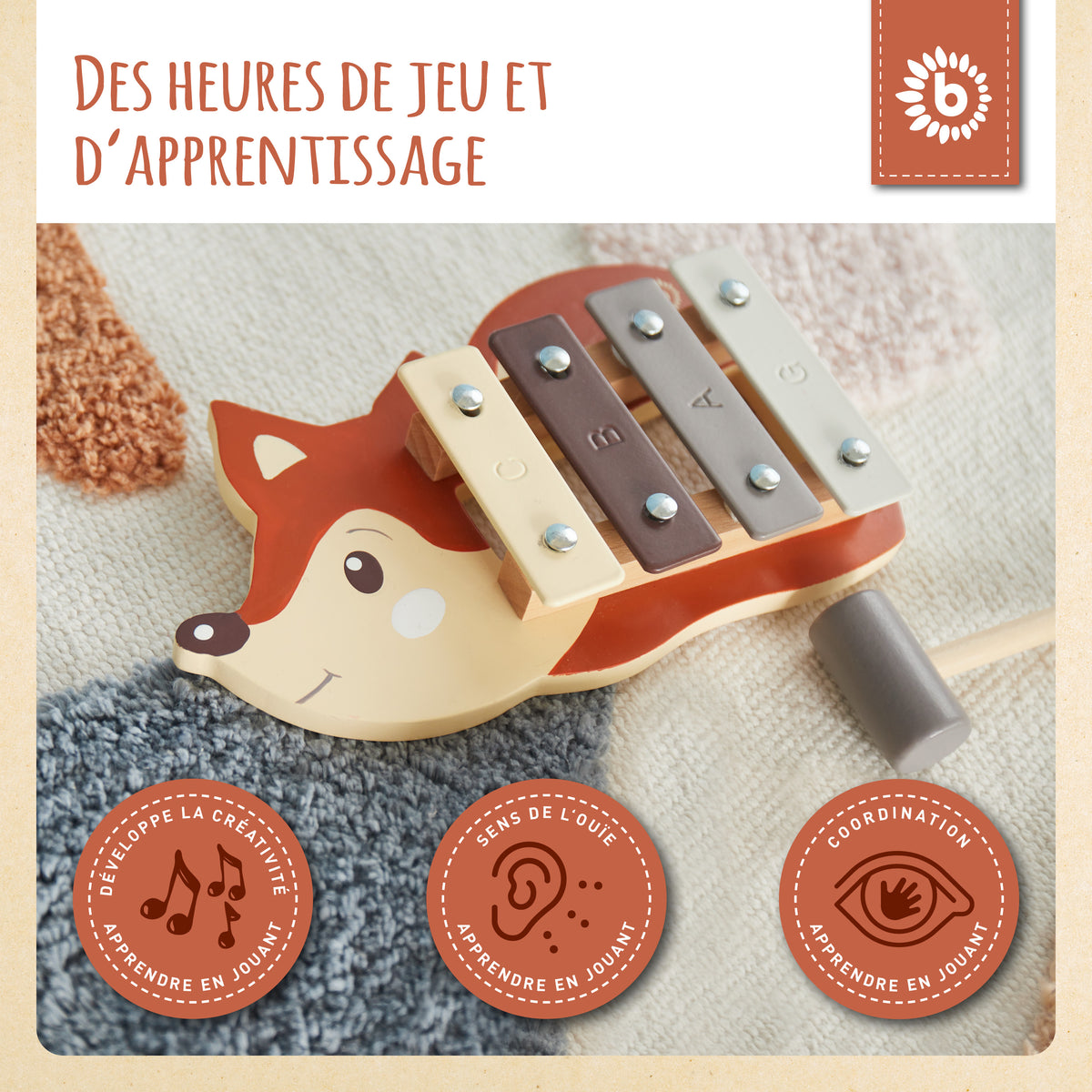 Mini Xylophon Fuchs FSC® - FR Infographic