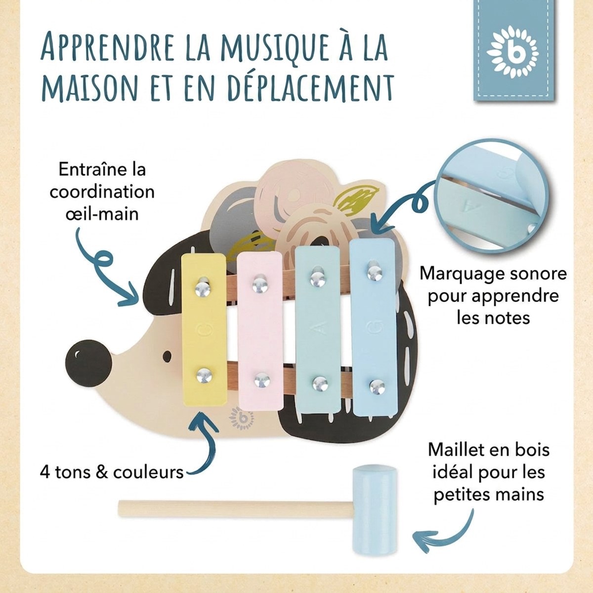 Mini Xylophon Igel - FR Infographic