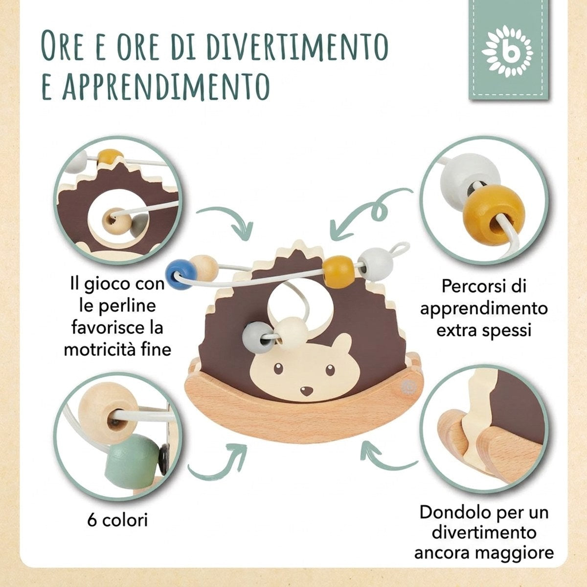 Motorikschleife mit Wippe Igel - IT Infographic