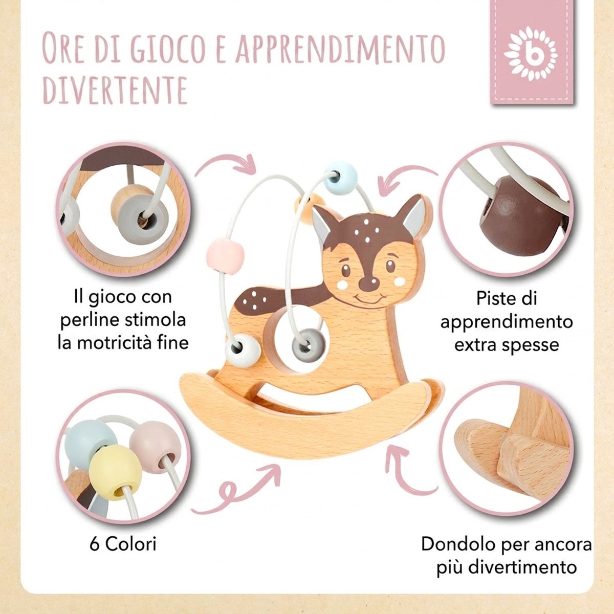 Motorikschleife mit Wippe Reh - IT Infographic