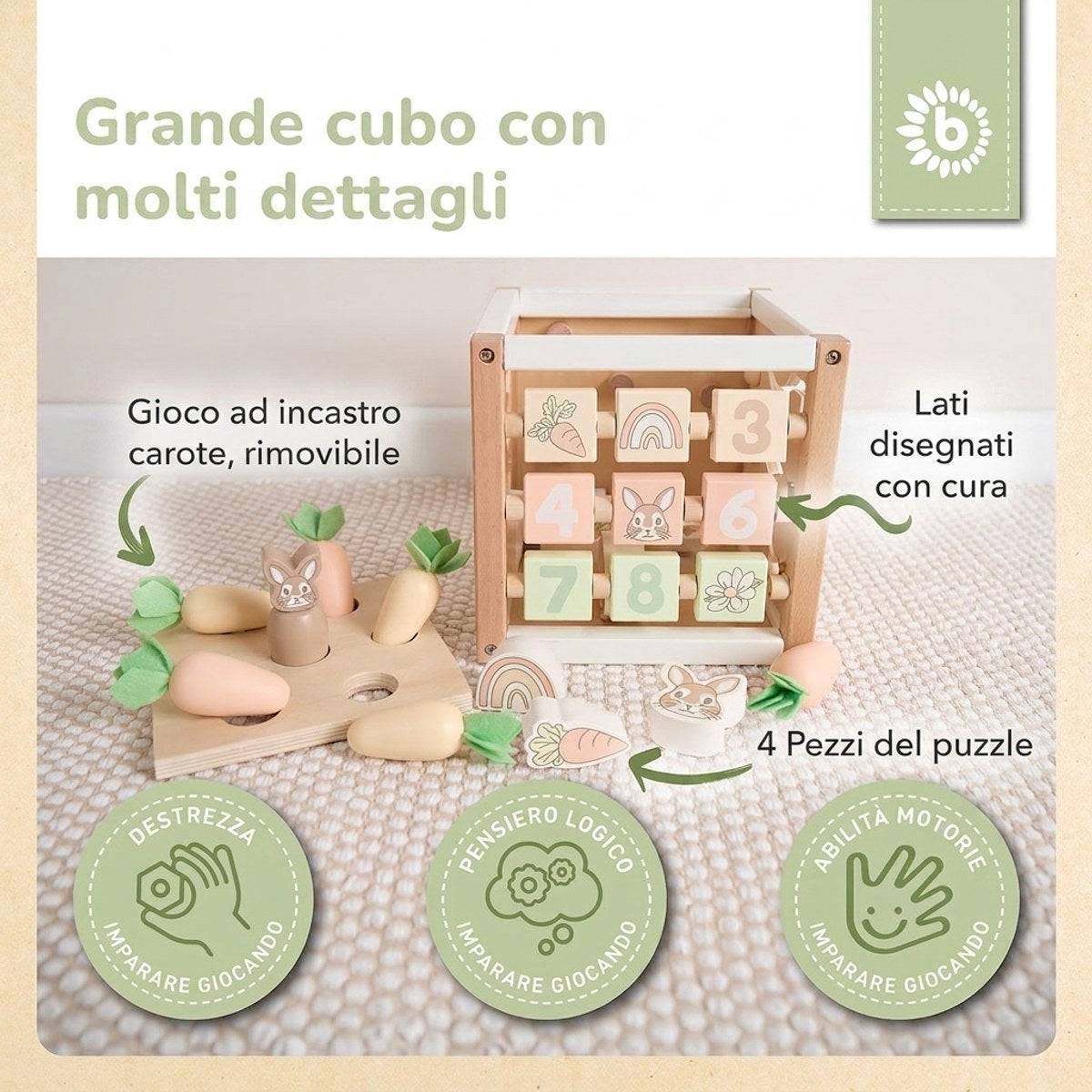 MOTORIKWÜRFEL HASE FINE FSC® - IT Infographic