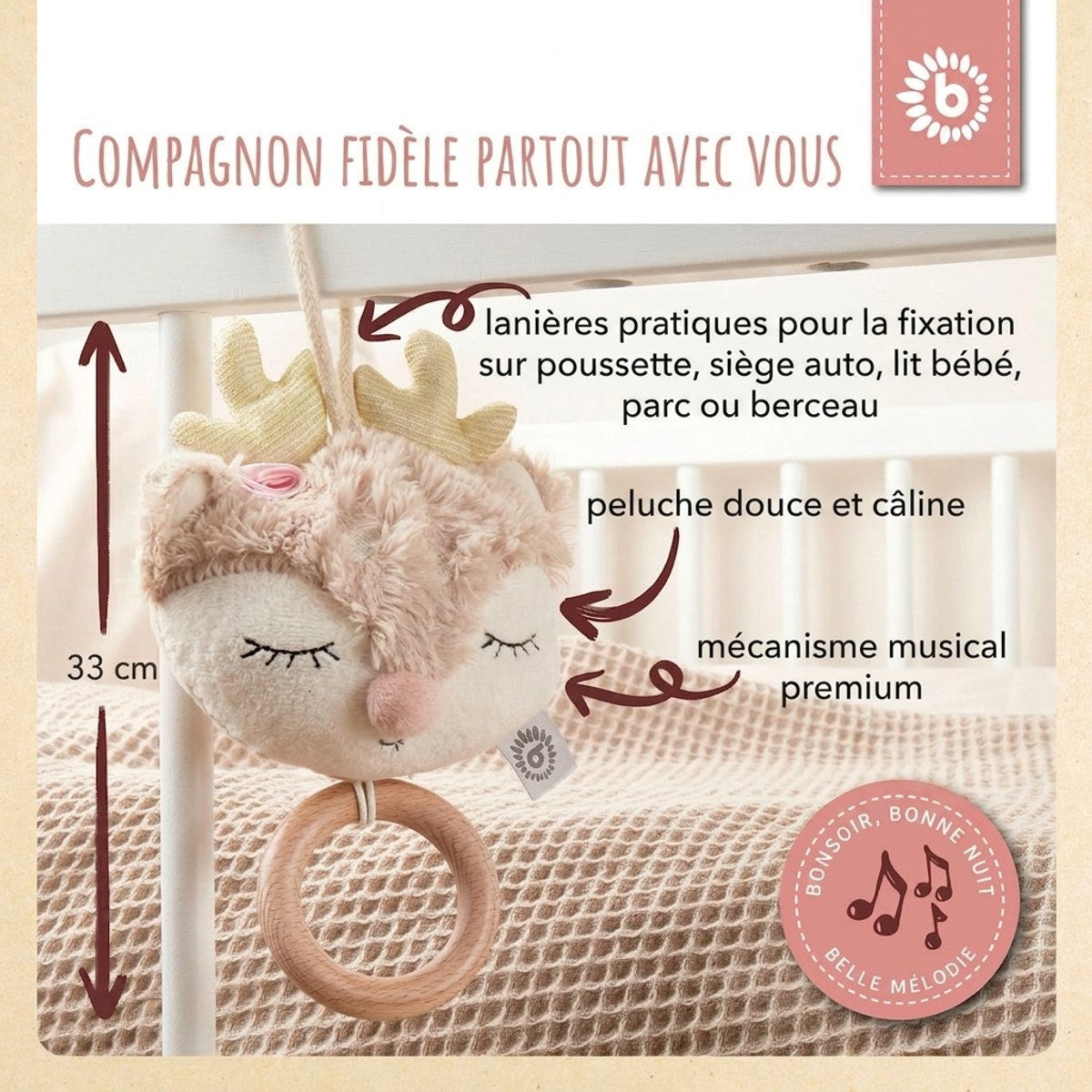Musikspieluhr Reh Ella - FR Infographic