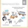 Holzeisenbahn mit Steckformen - FR Infographic