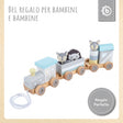 Holzeisenbahn mit Steckformen - IT Infographic