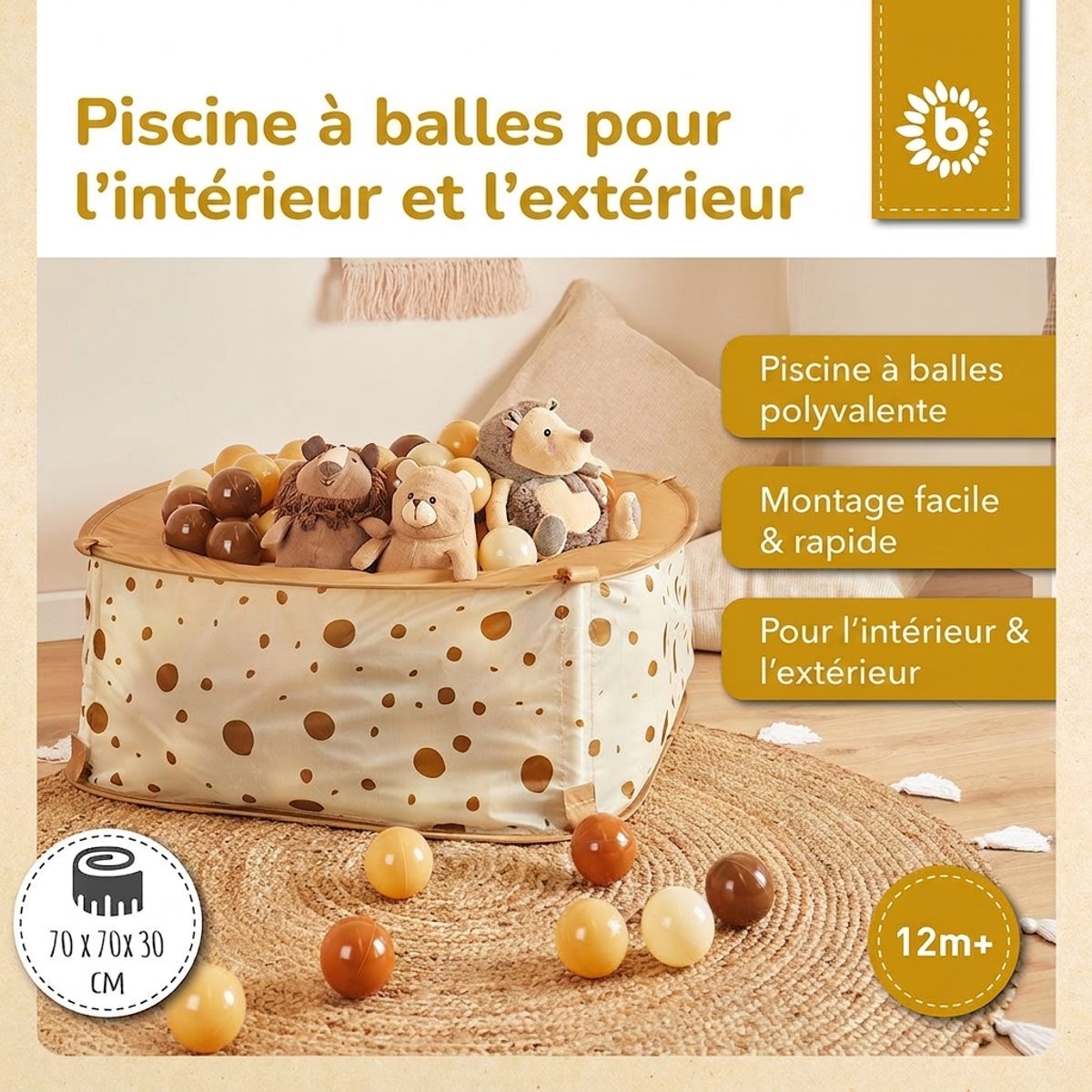Pop up Bällebad Dots mit 50 Bällen - FR Infographic