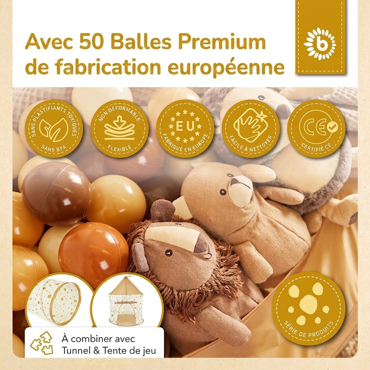 Pop up Bällebad Dots mit 50 Bällen - FR Infographic
