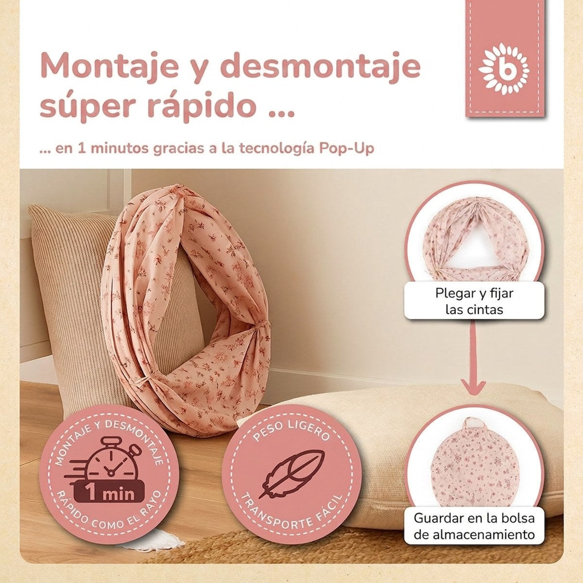 Pop Up Spieltunnel Dreamy Flowers - ES Infographic