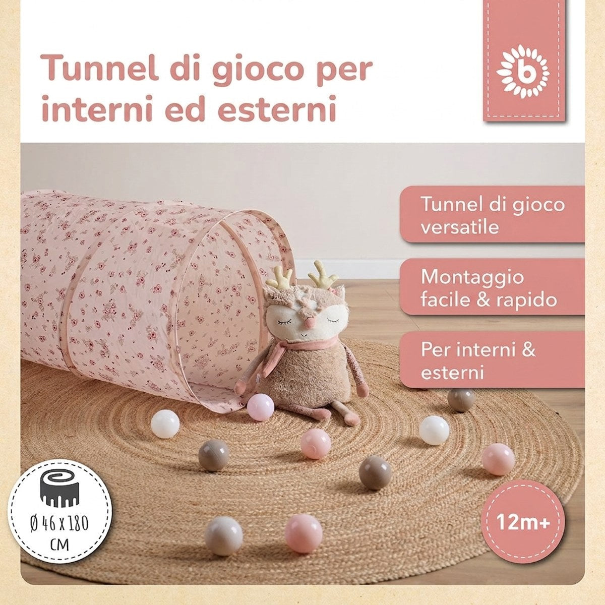 Pop Up Spieltunnel Dreamy Flowers - IT Infographic