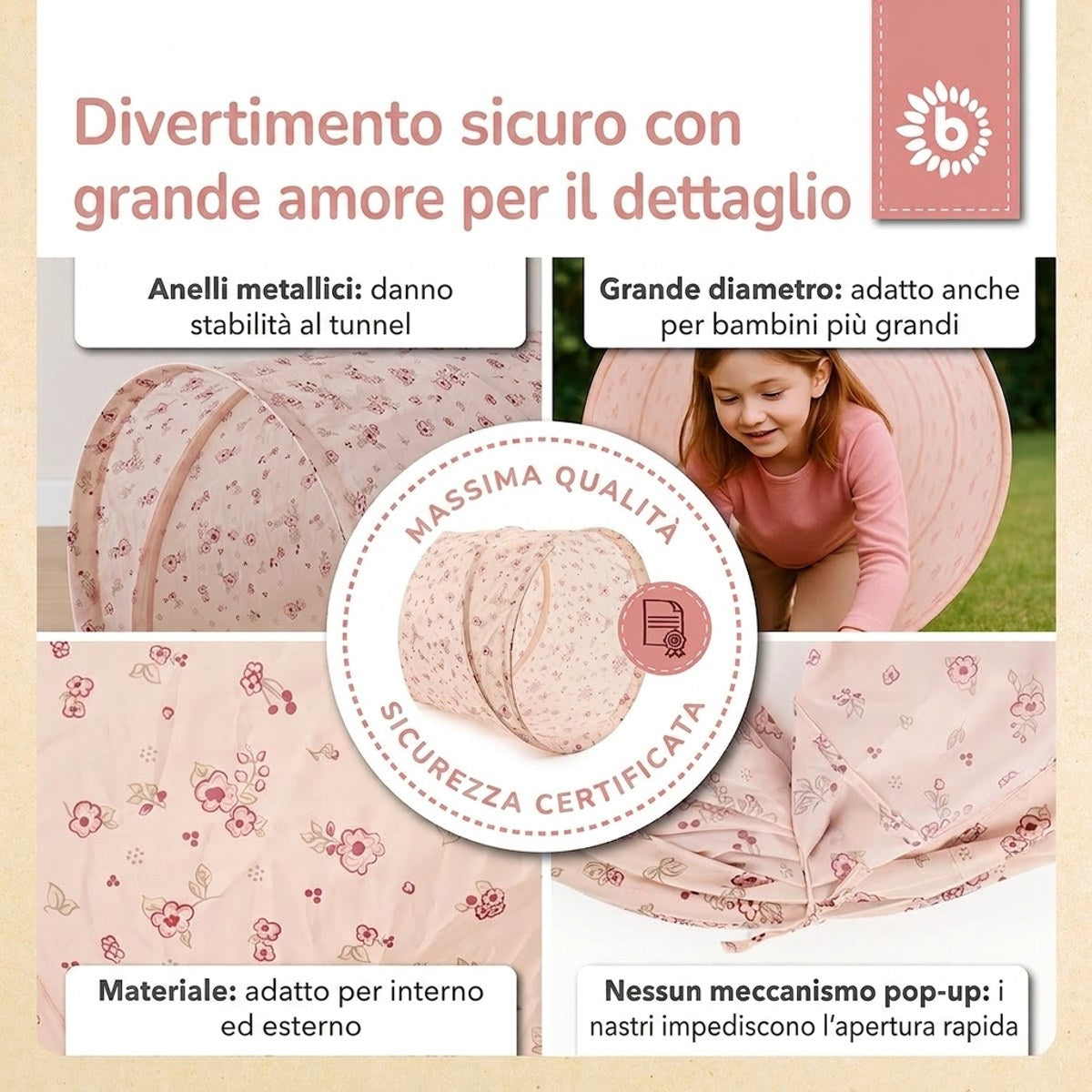 Pop Up Spieltunnel Dreamy Flowers - IT Infographic