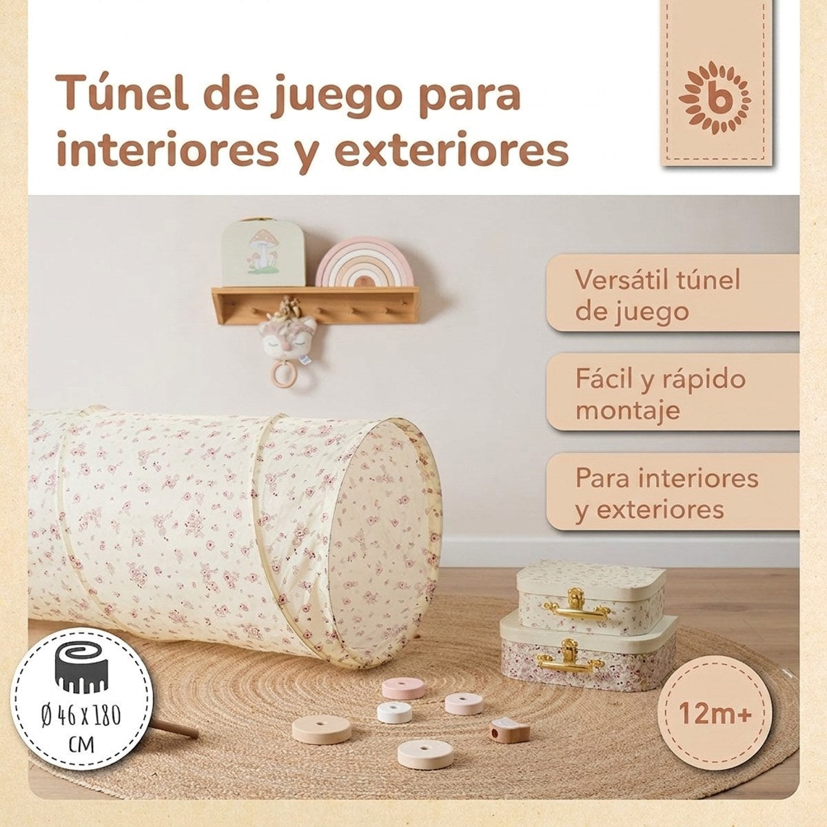 Pop Up Spieltunnel Vintage Flowers - ES Infographic