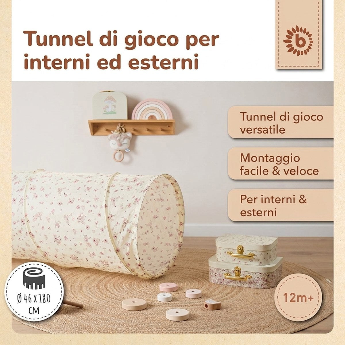 Pop Up Spieltunnel Vintage Flowers - IT Infographic