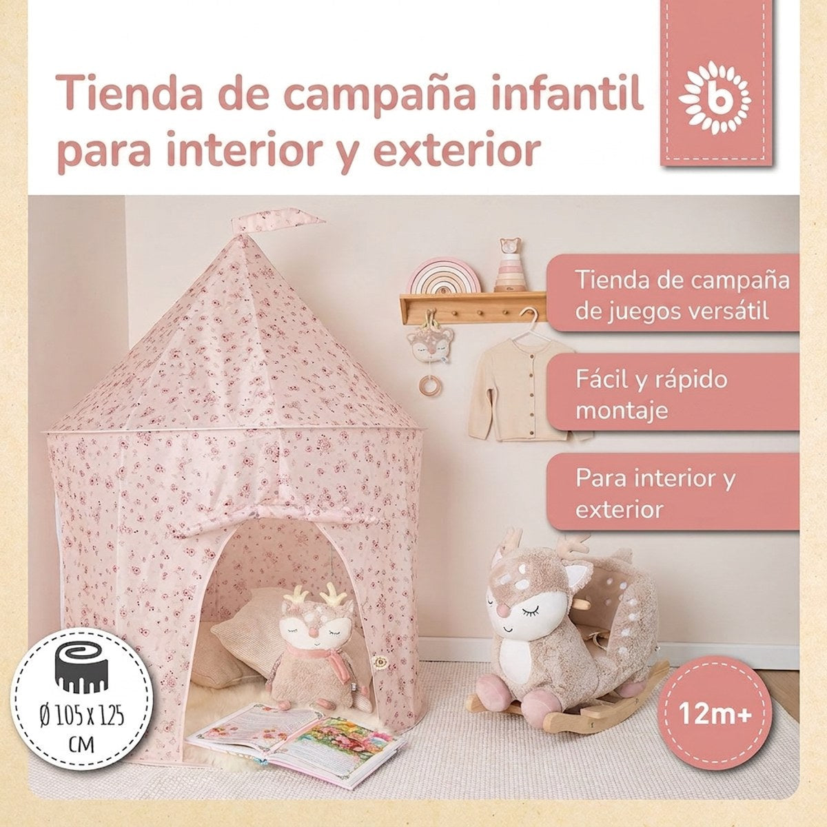 Pop Up Spielzelt Dreamy Flowers - ES Infographic