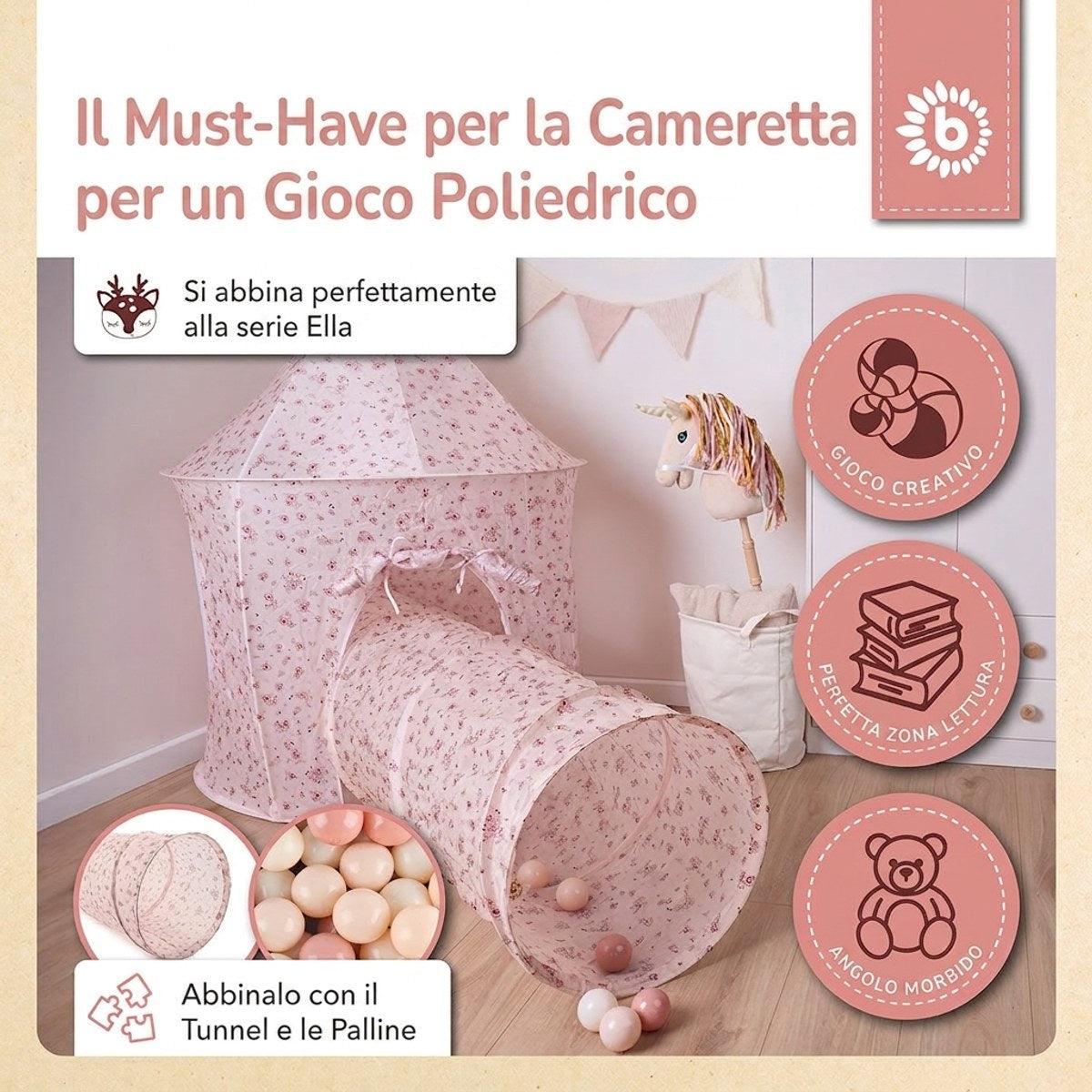 Pop Up Spielzelt Dreamy Flowers - IT Infographic