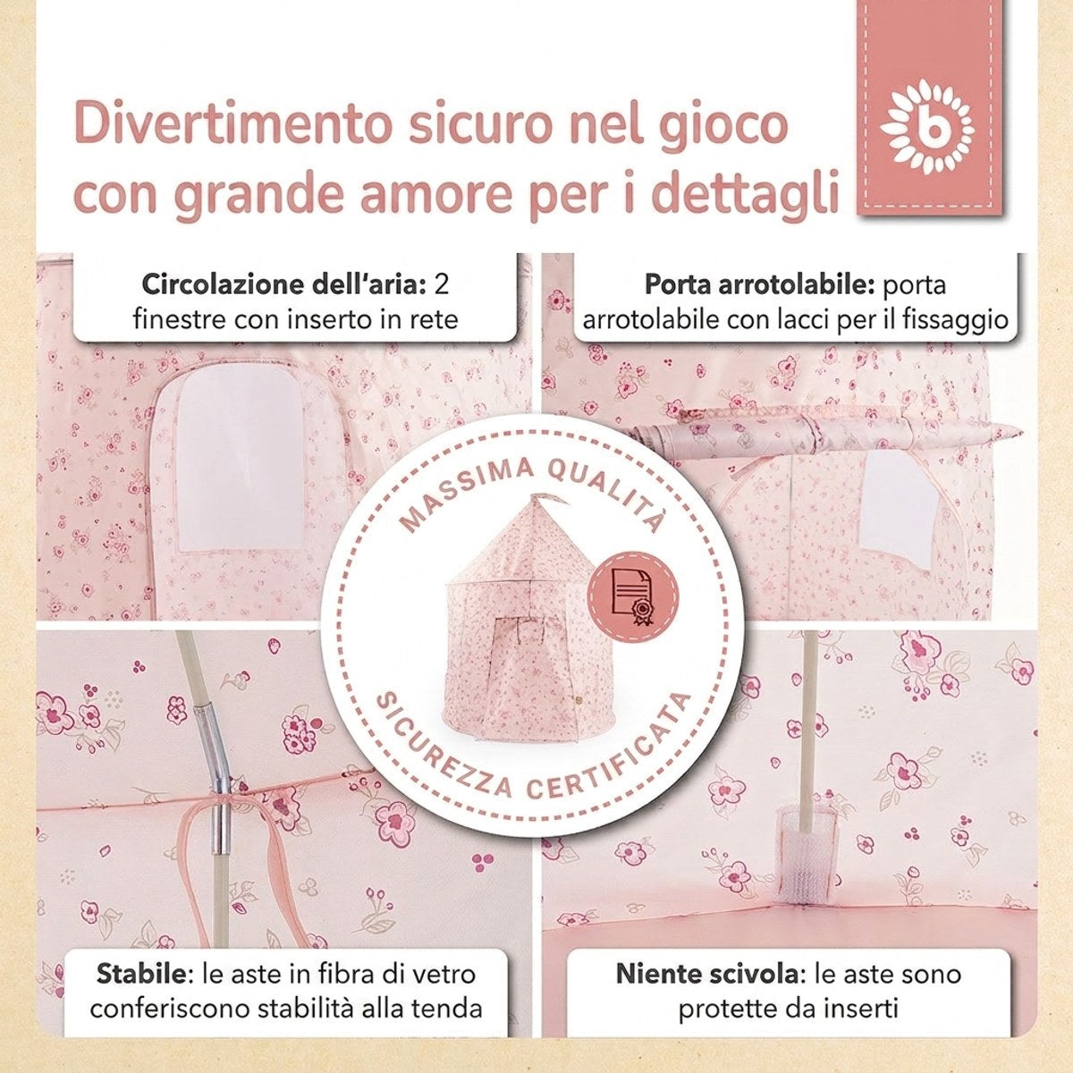 Pop Up Spielzelt Dreamy Flowers - IT Infographic