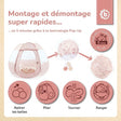 Pop Up Spielzelt und Bällebad Dreamy Flowers mit 50 Bällen - FR Infographic