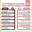 Pop Up Spielzelt und Bällebad Dreamy Flowers mit 50 Bällen - FR Infographic