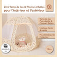 Pop Up Spielzelt und Bällebad Vintage Flowers mit 50 Bällen - FR Infographic