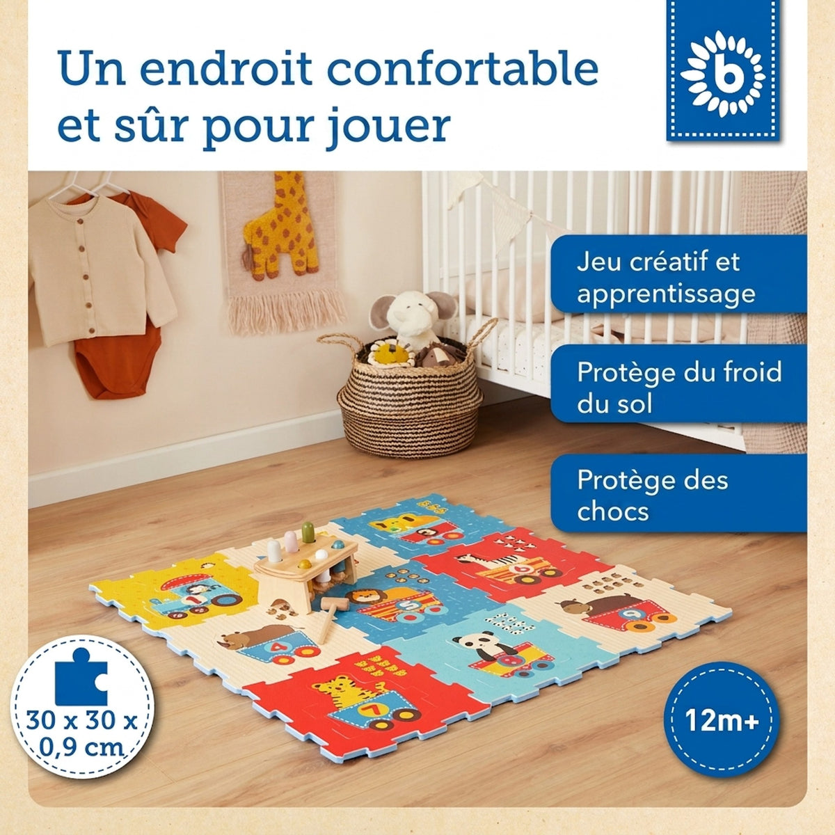 Puzzlematte Tier Motivzug 18 Teile - FR Infographic