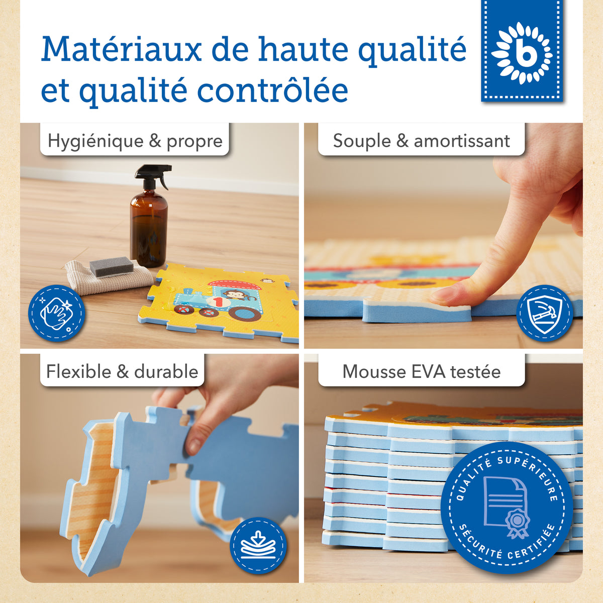 Puzzlematte Tier Motivzug 18 Teile - FR Infographic