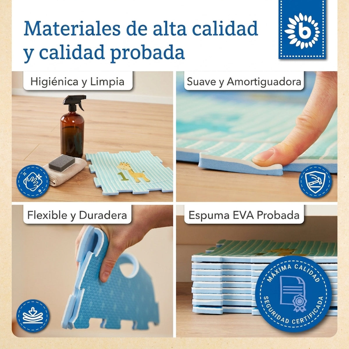 Puzzlematte Tiere blau 18 Teile - ES Infographic