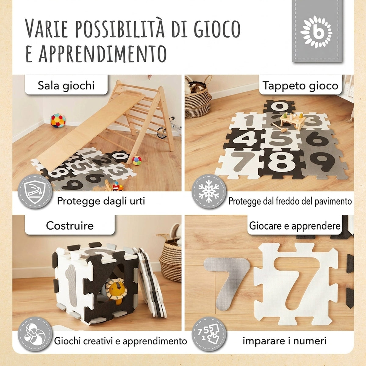 Puzzlematte Zahlen Black & White - IT Infographic