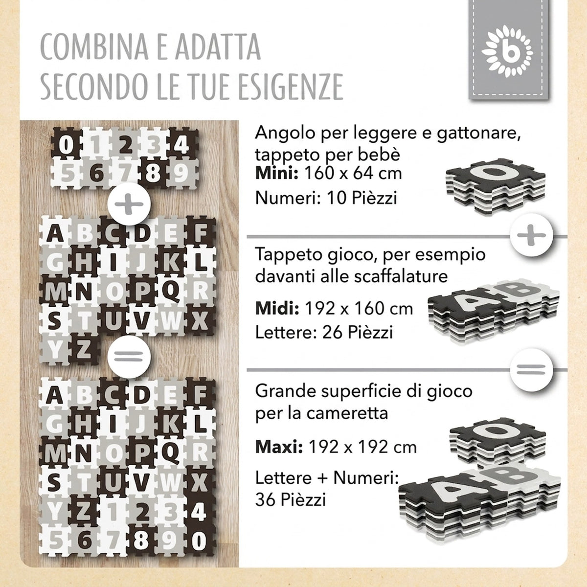 Puzzlematte Zahlen Black & White - IT Infographic
