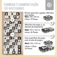 Puzzlematten Buchstaben black & white - ES Infographic