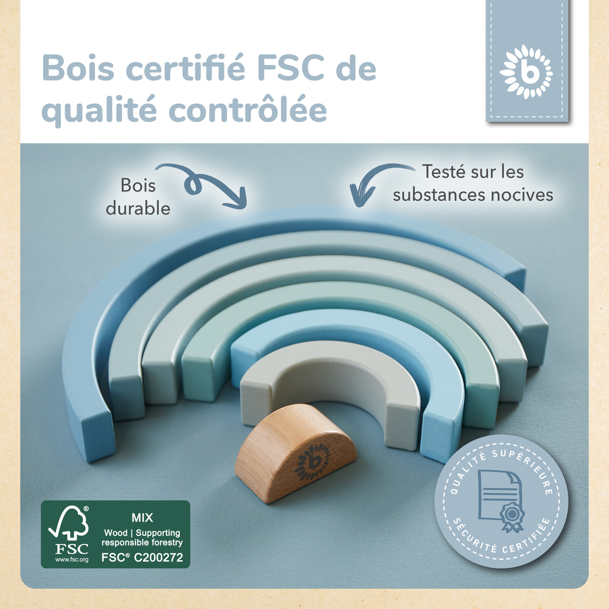 Regenbogen blau FSC® - FR Infographic