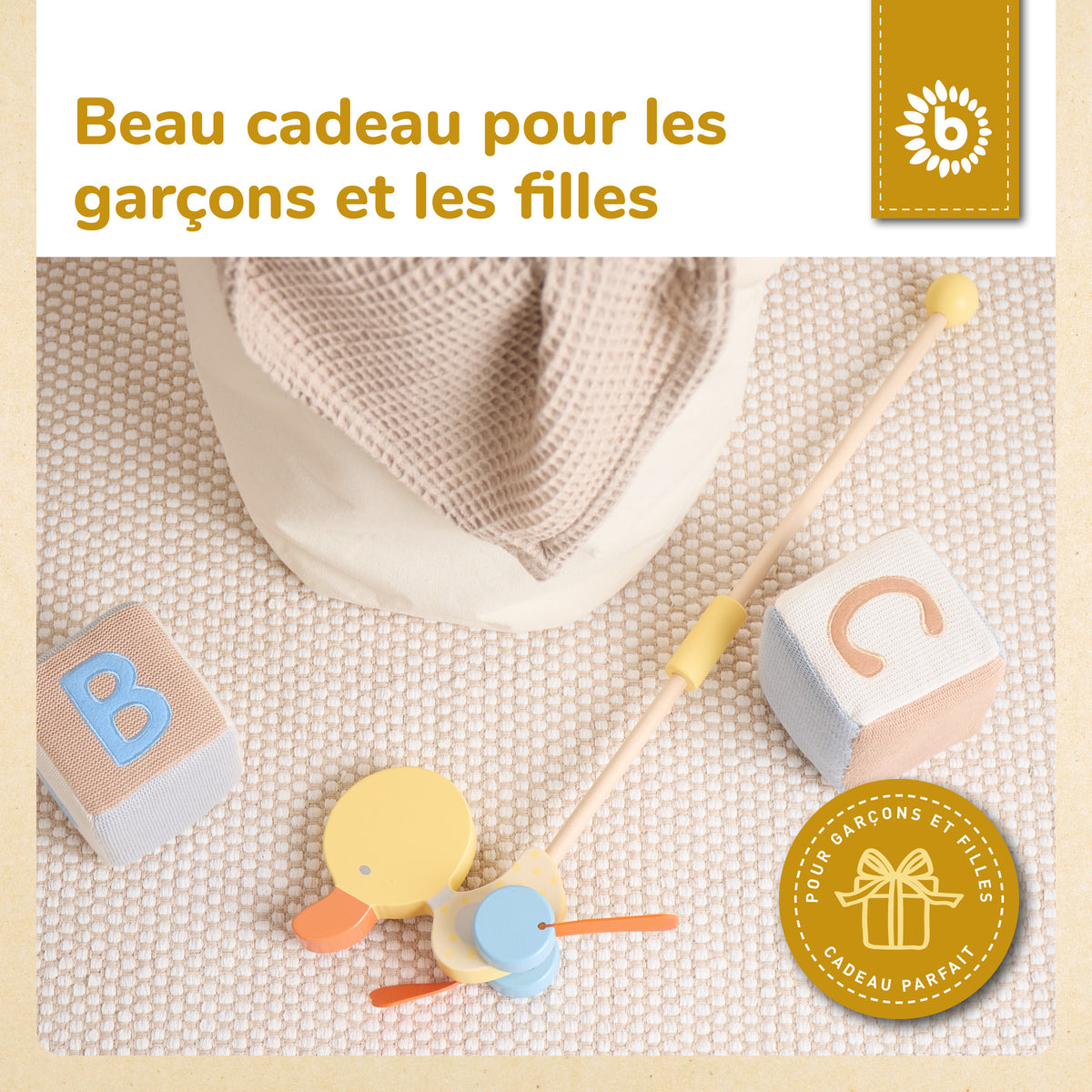 Rollerstab Watschelente gelb - FR Infographic