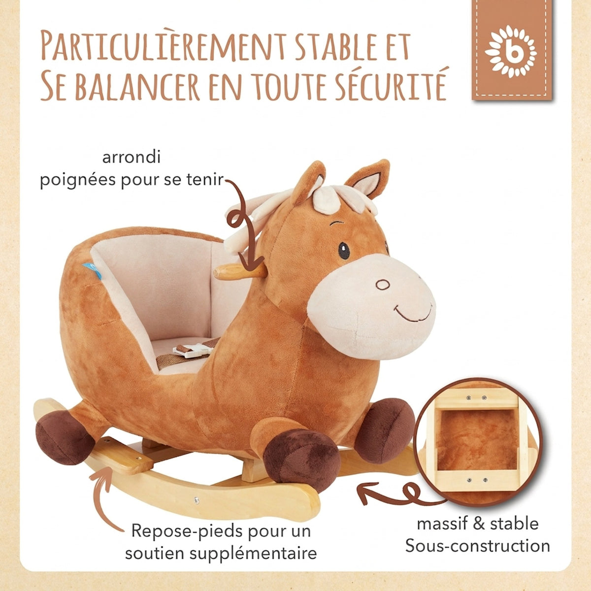 Schaukeltier Baby Pferd Calimero - FR Infographic