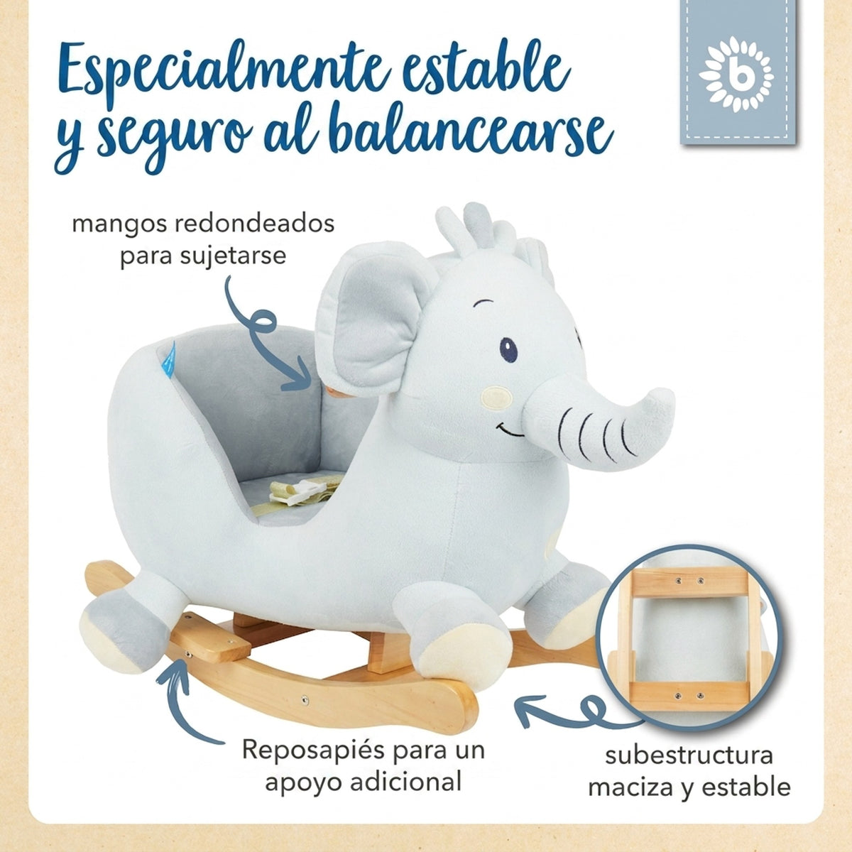 Schaukeltier Baby Elefant Tiko - ES Infographic