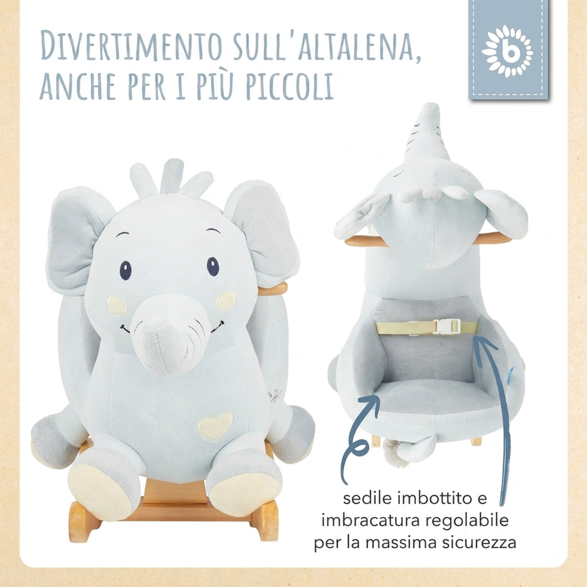 Schaukeltier Baby Elefant Tiko - IT Infographic