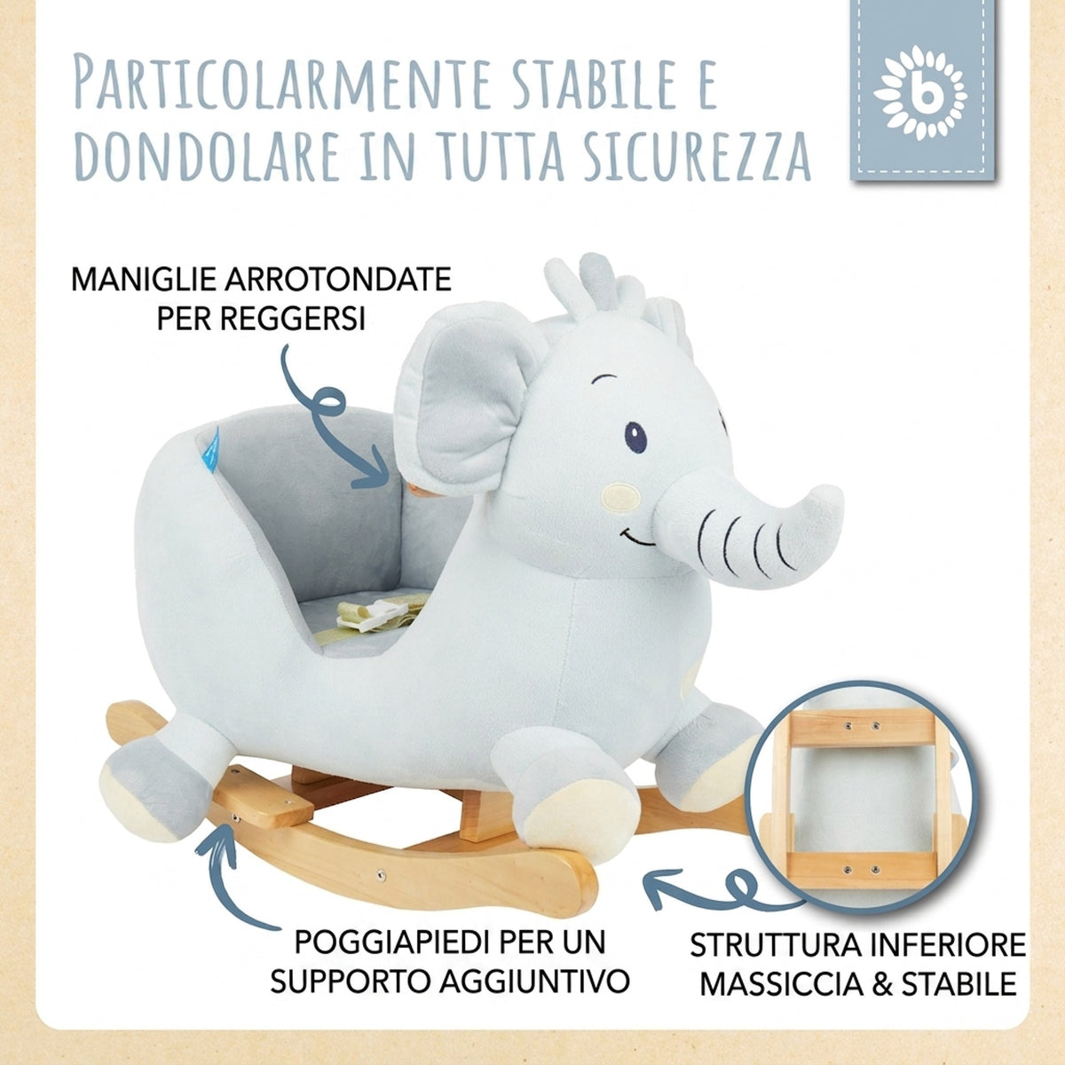 Schaukeltier Baby Elefant Tiko - IT Infographic