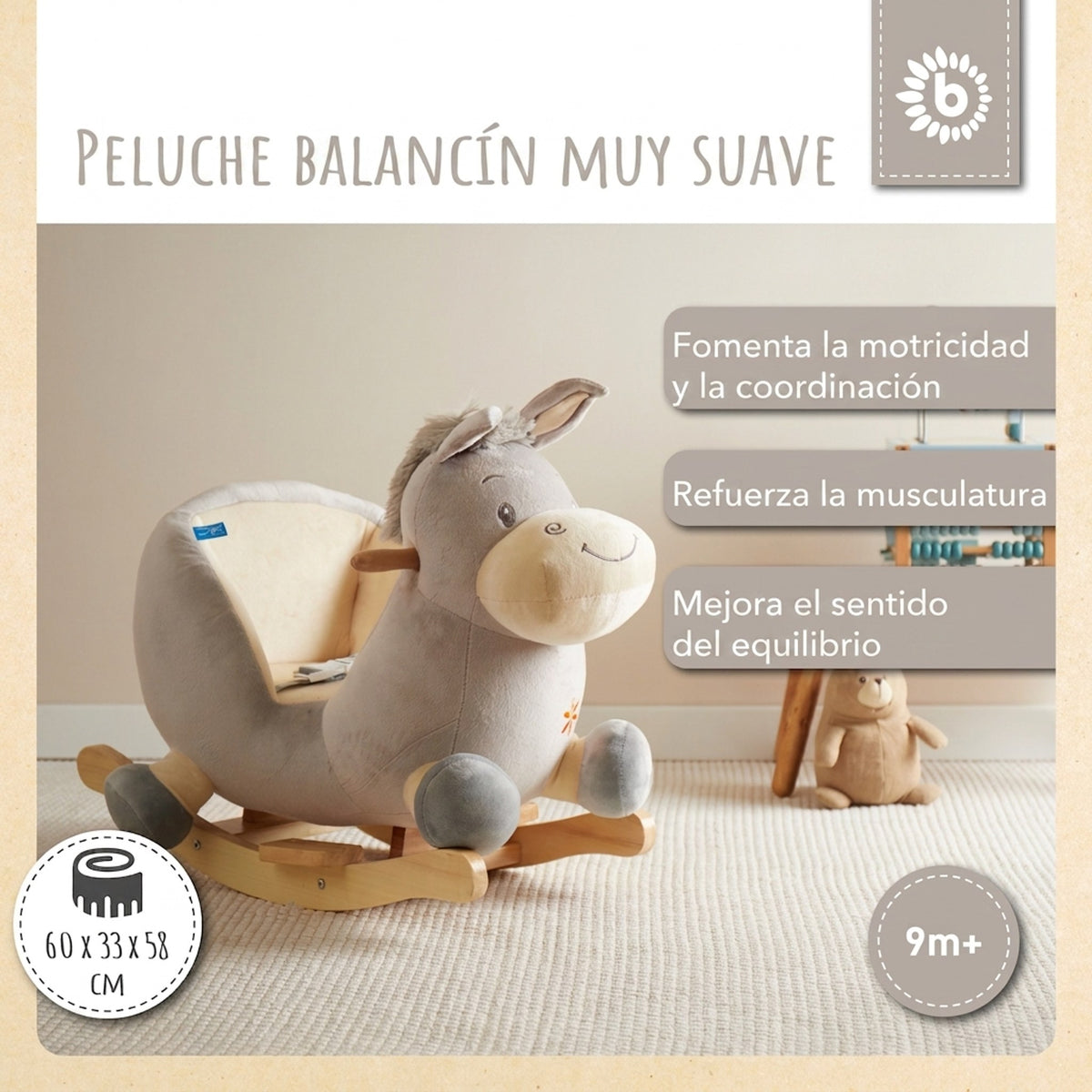 Schaukeltier Baby Esel Fips - ES Infographic