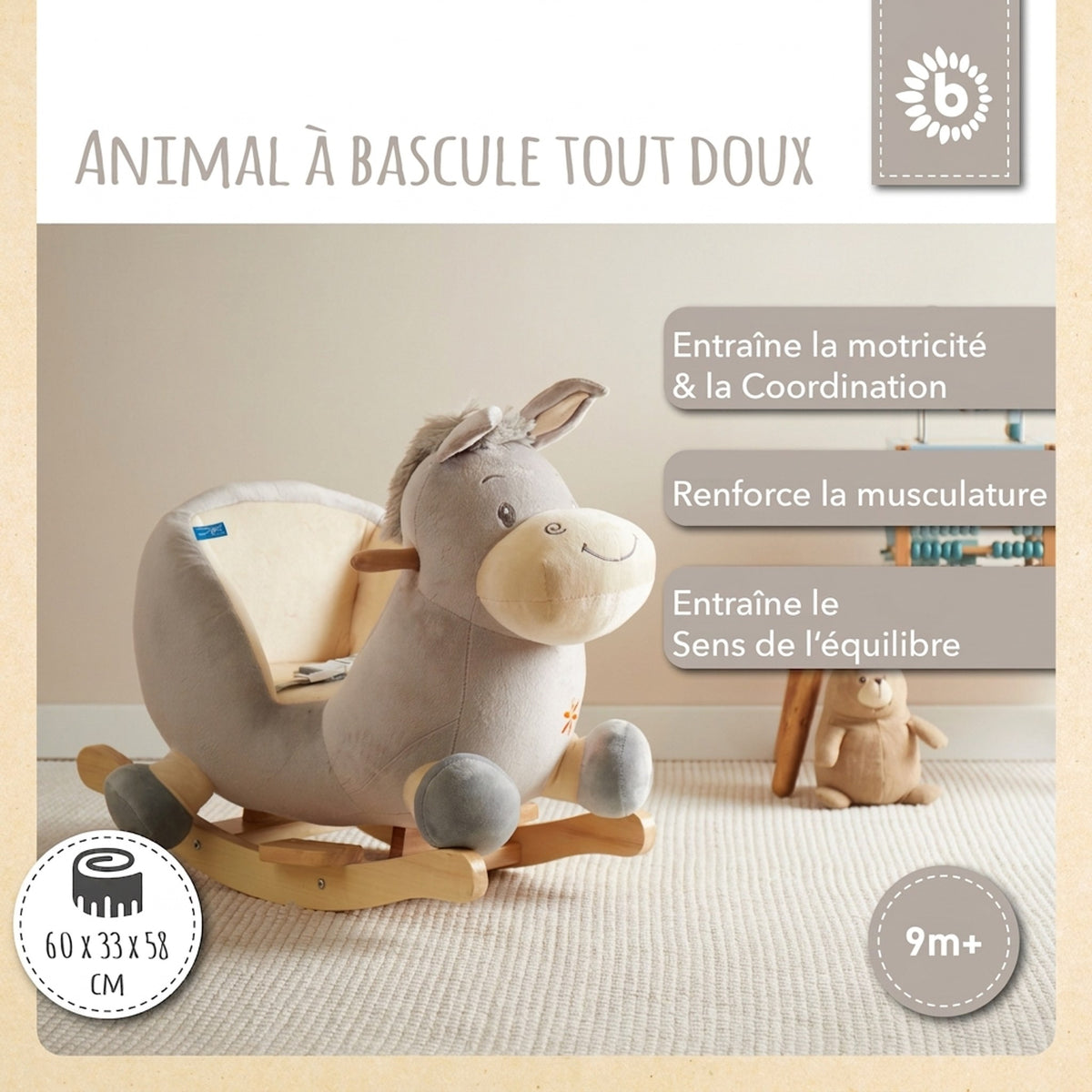 Schaukeltier Baby Esel Fips - FR Infographic