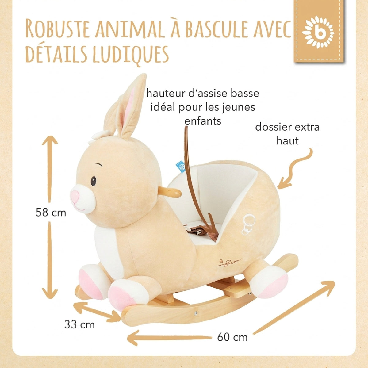 Schaukeltier Baby Hase Hopsi - FR Infographic