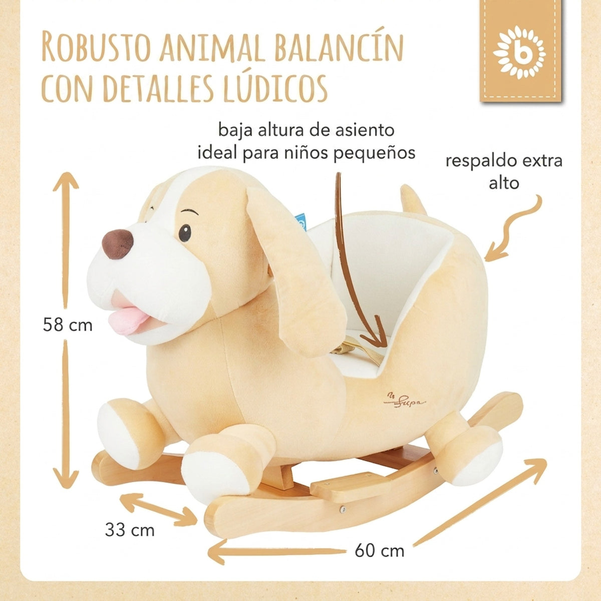 Schaukeltier Baby Hund Sam - ES Infographic