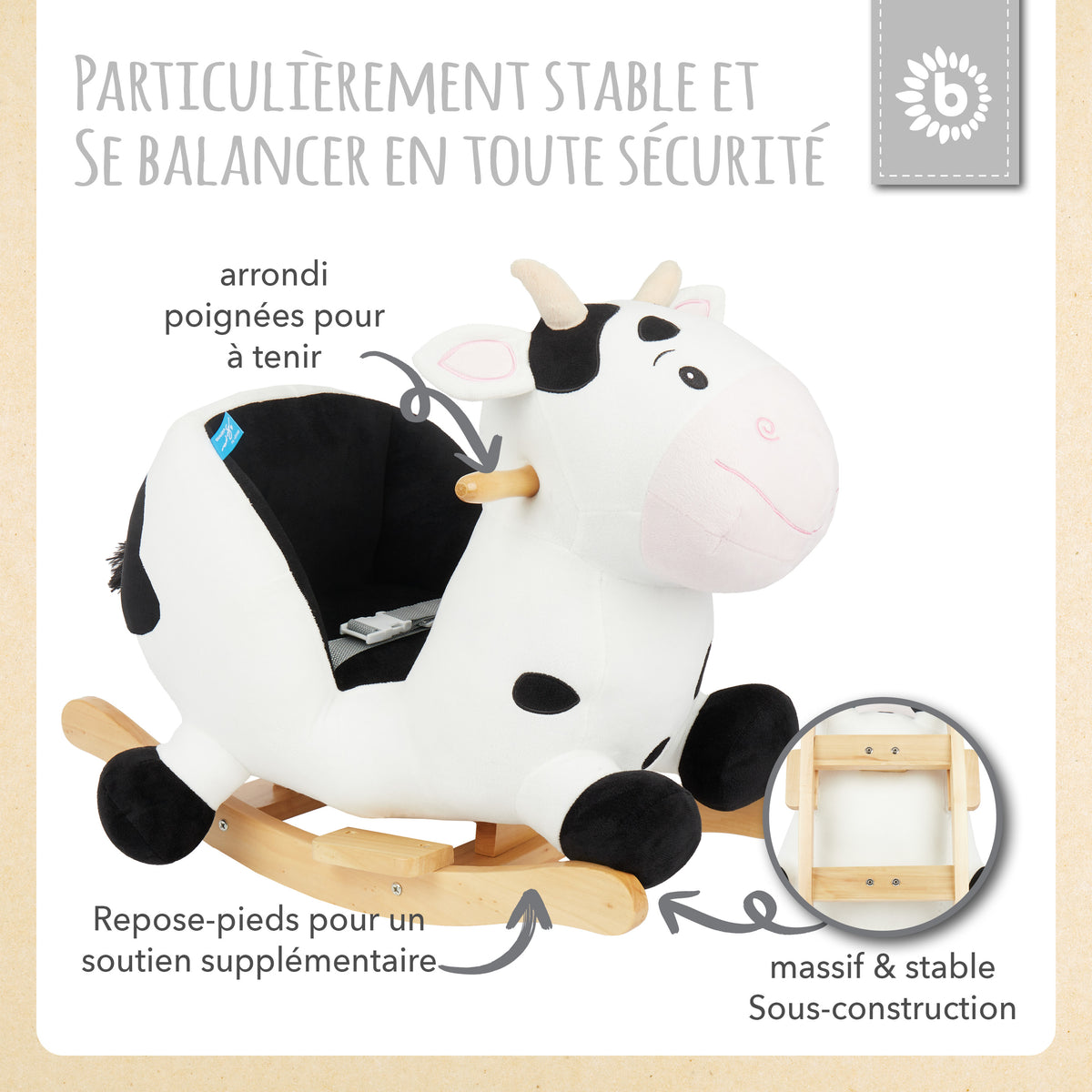 Schaukeltier Baby Kuh Heidi - FR Infographic