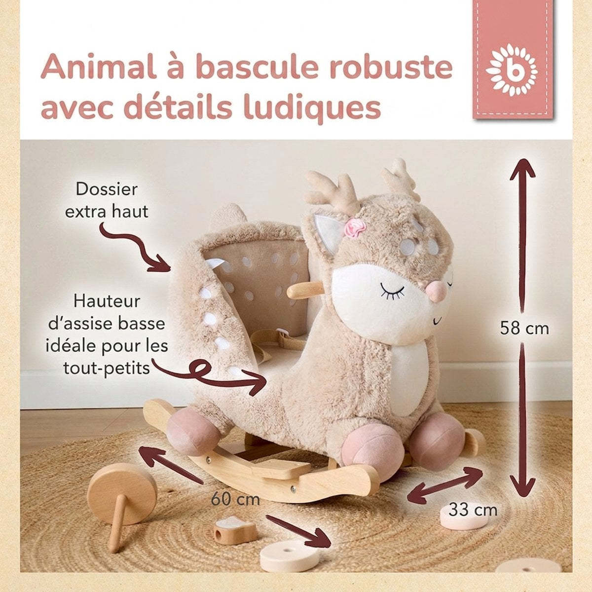 Schaukeltier Baby Reh Ella - FR Infographic