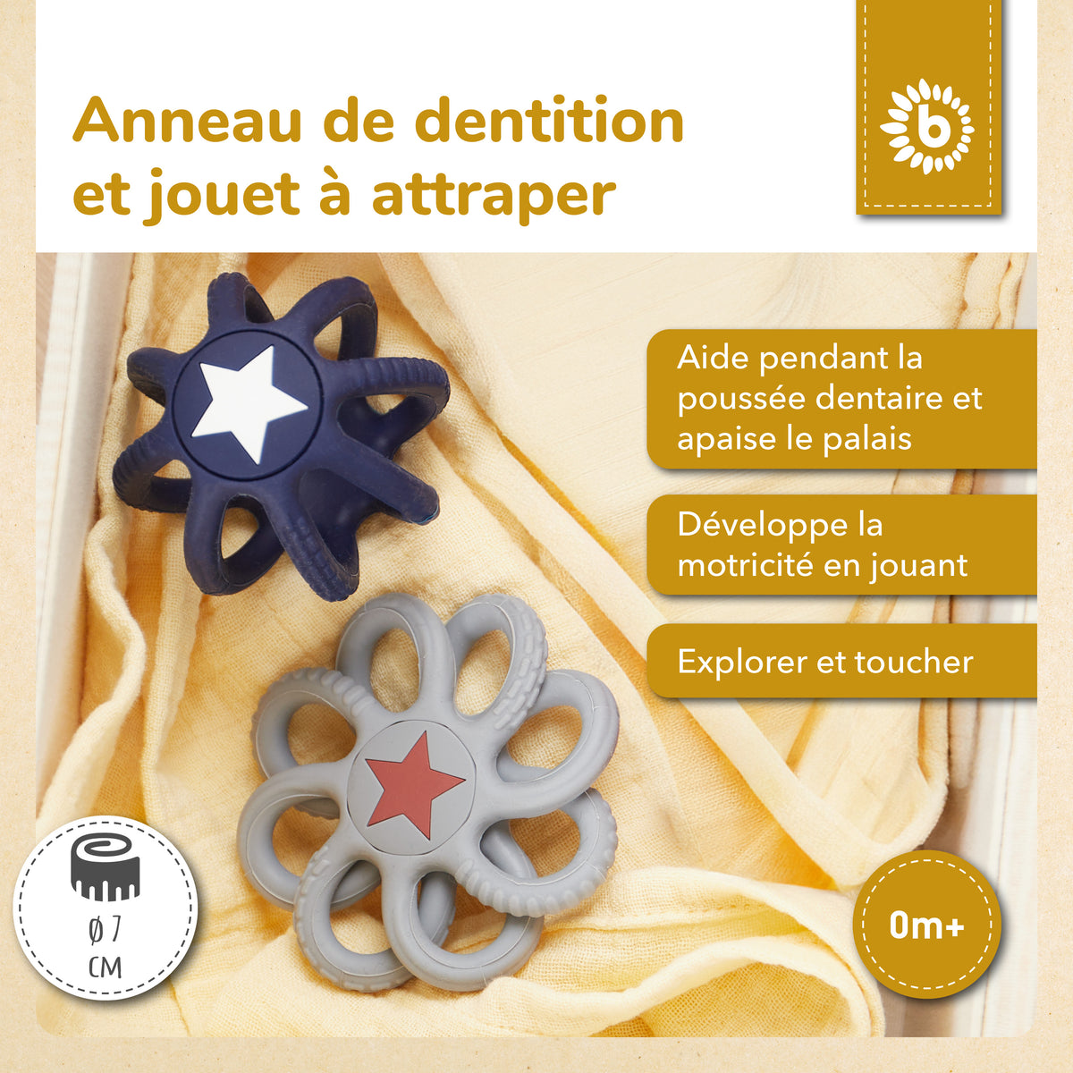 Silikon Beiß- & Greifball 2er Set Night Sky - FR Infographic