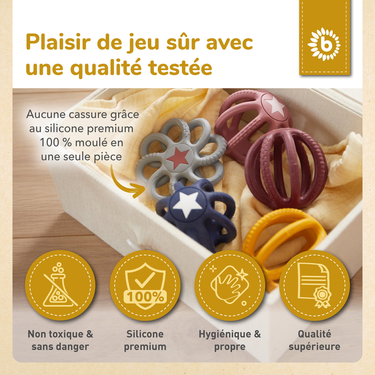 Silikon Beiß- & Greifball 2er Set Night Sky - FR Infographic