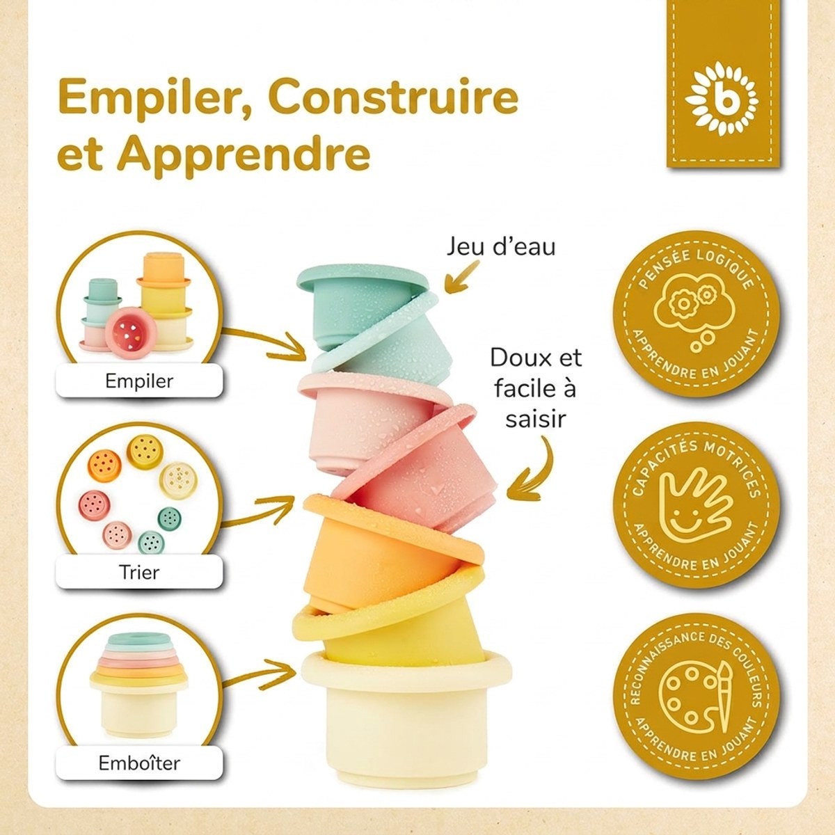 Silikon Stapelbecher Tropical Vibes - FR Infographic