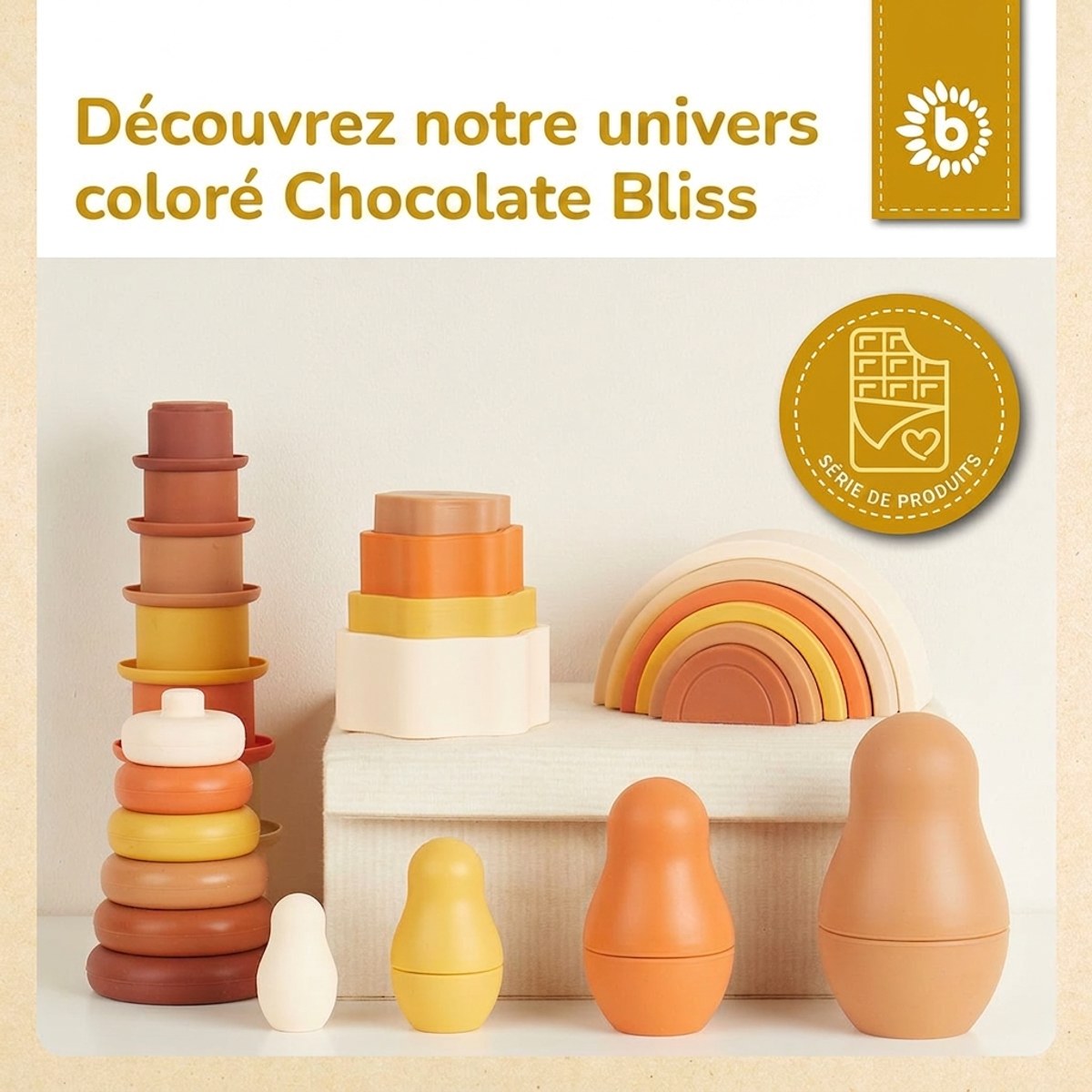 Silikon Stapelspiel Blume Chocolate Bliss - FR Infographic