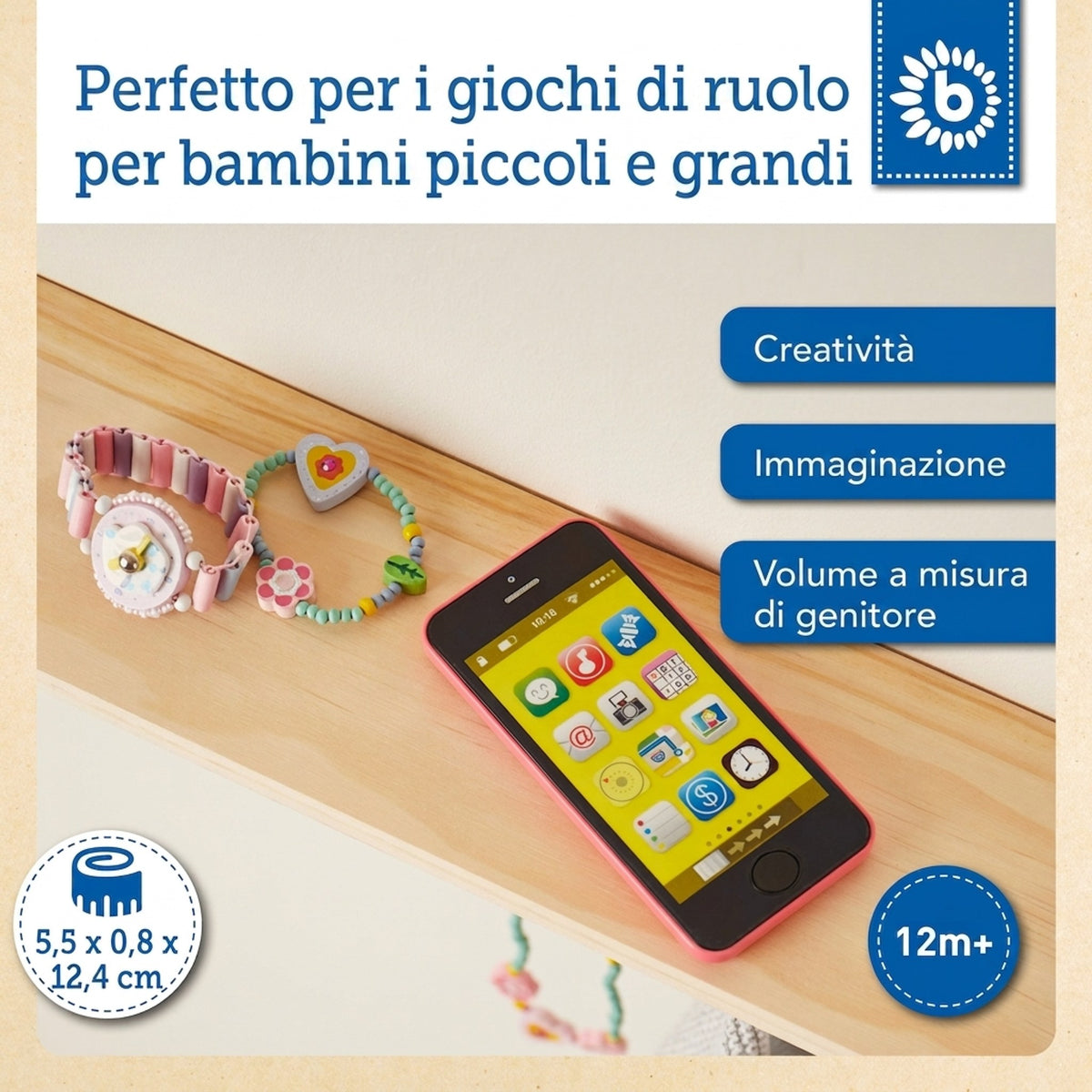 Smartphone rosa mit Licht/Sound - IT Infographic