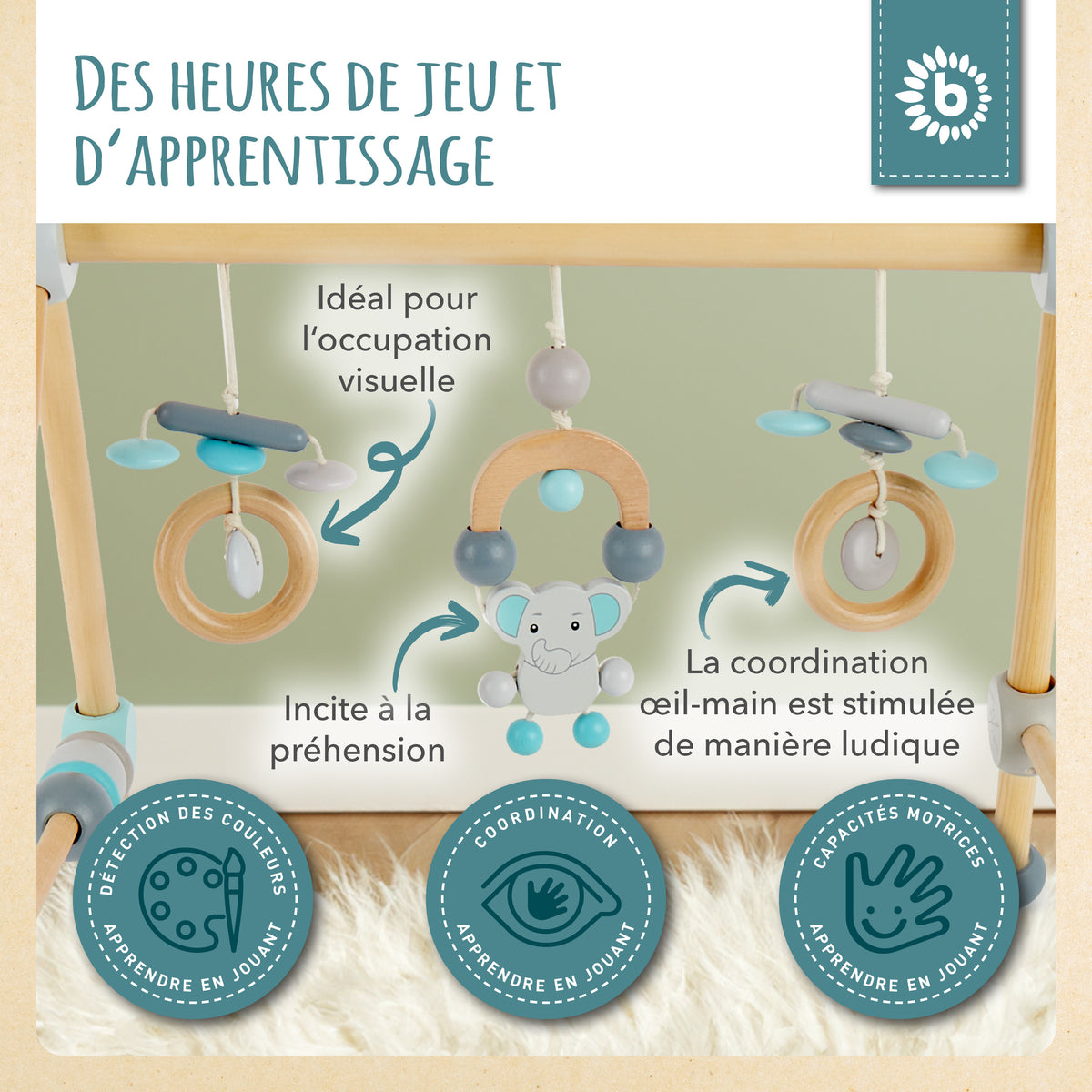 Spielbogen Elefant höhenverstellbar - FR Infographic