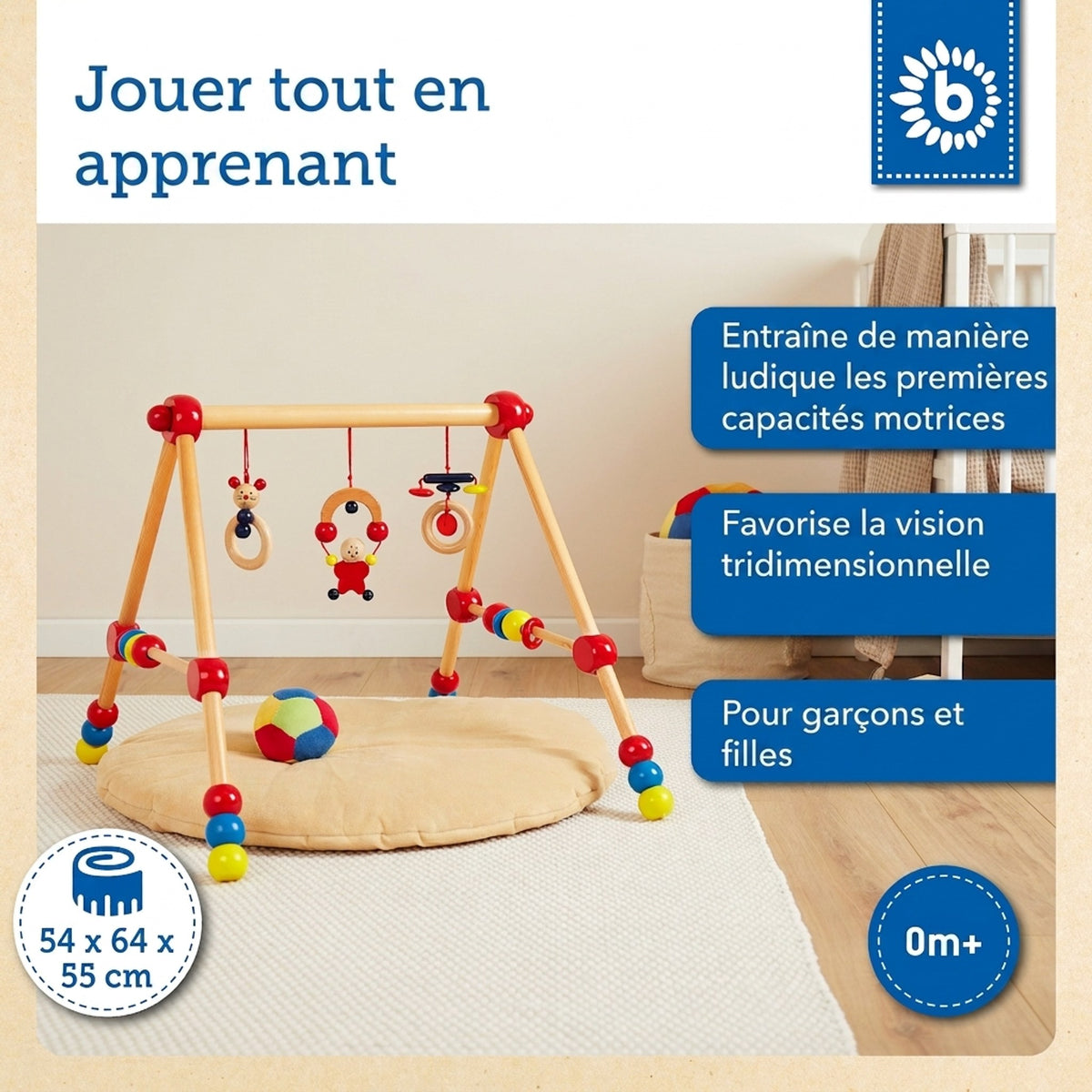Spielbogen Gymnast - höhenverstellbar - FR Infographic