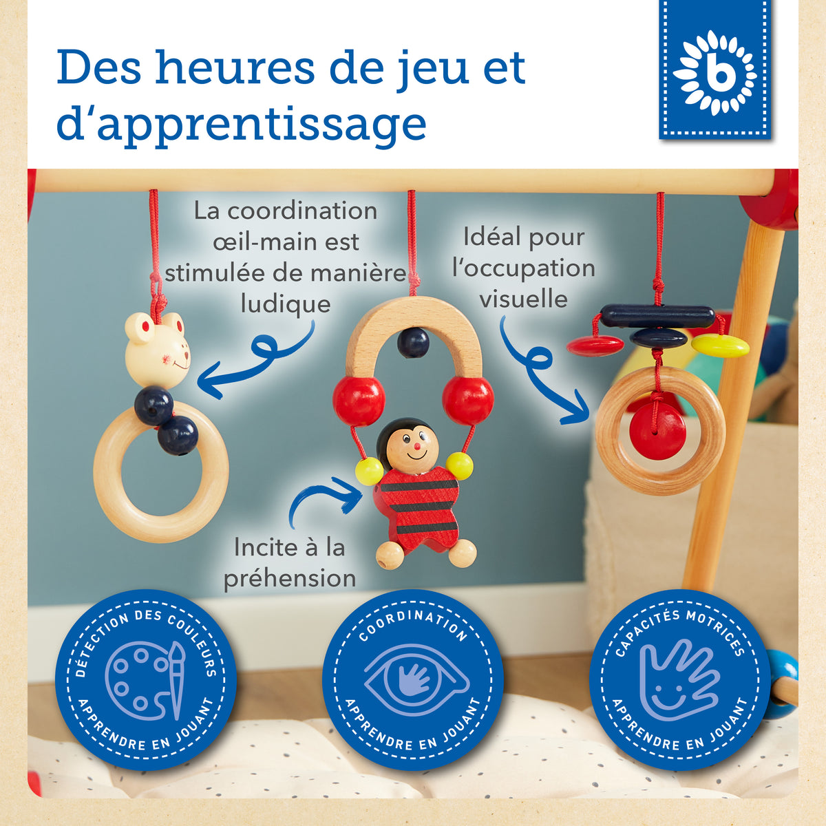 Spielbogen Gymnast - höhenverstellbar - FR Infographic