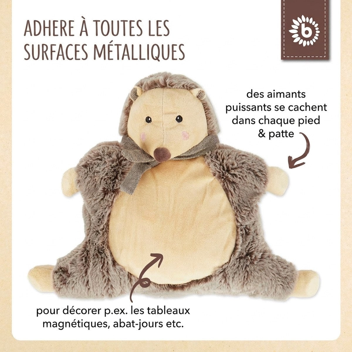 Spielfigur Igel Piksi mit Magneten - FR Infographic