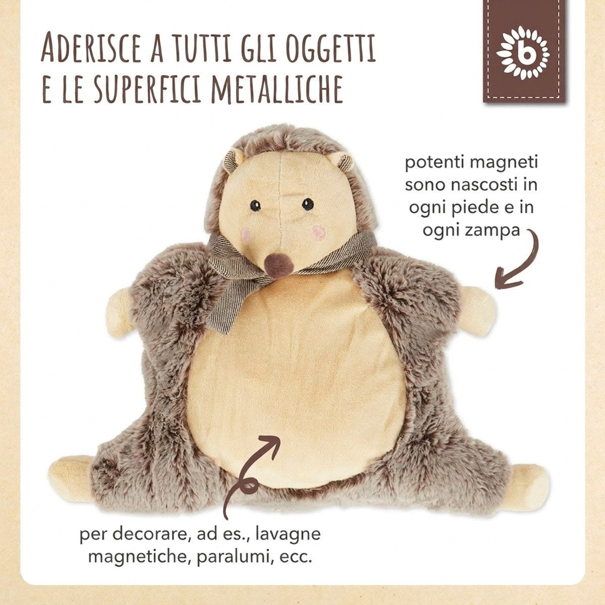 Spielfigur Igel Piksi mit Magneten - IT Infographic