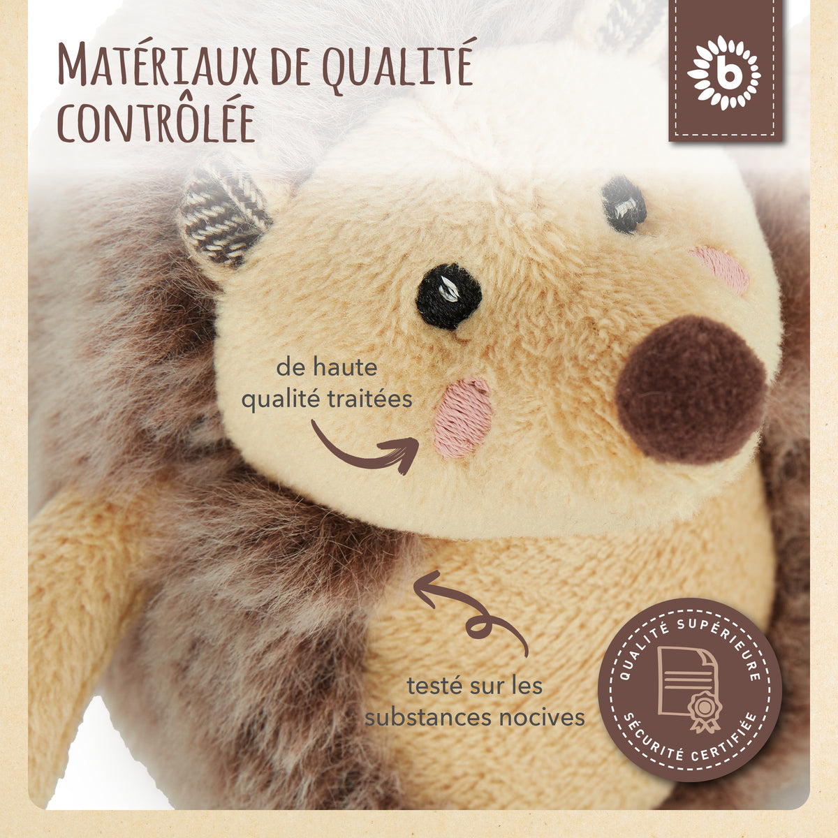 Spielfigur Igel Piksi mit Rassel - FR Infographic